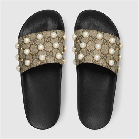 gucci pearl slides replica|the real gucci slides.